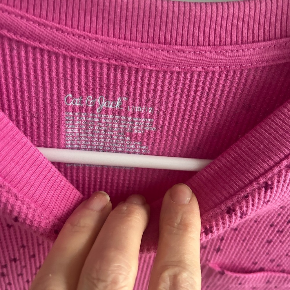 Cat & Jack Pink Long Sleeve Tee with Pocket - Picture 4 of 4